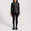 Women TheJacketMaker | Nexi Quilted Black Leather Jacket