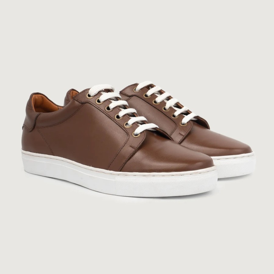 Men TheJacketMaker Leather Sneakers | Carter Runn Brown Leather Sneakers