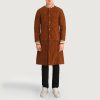 Men TheJacketMaker | Wilde Brown Suede Varsity Coat