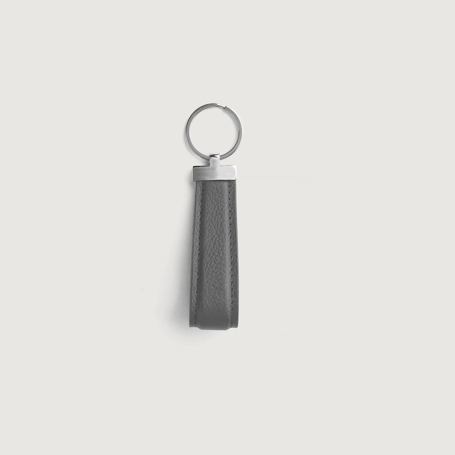 Men TheJacketMaker Gifts For Him | Elroy Grey Leather Keychain