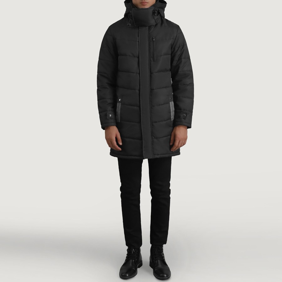 Men TheJacketMaker | Moore Black Hooded Parka