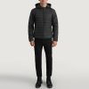 Men TheJacketMaker | Tyler Black Hooded Puffer Jacket