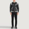 Men TheJacketMaker | Liberte New Jersey Black Leather Varsity Jacket