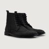 Men TheJacketMaker Leather Boots | Duster Brogues Derby Black Nubuck Leather Boots