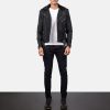 Men TheJacketMaker | Furton Disressed Black Leather Biker Jacket