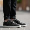 Men TheJacketMaker Leather Sneakers | Murphy Low Top Black Leather Sneakers