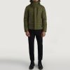 Men TheJacketMaker | Malcolm Green Hooded Puffer Jacket