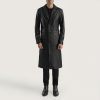 Men TheJacketMaker | Mateo Black Leather Single Breasted Coat