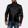 Men TheJacketMaker | Equilibrium Black Leather Jacket