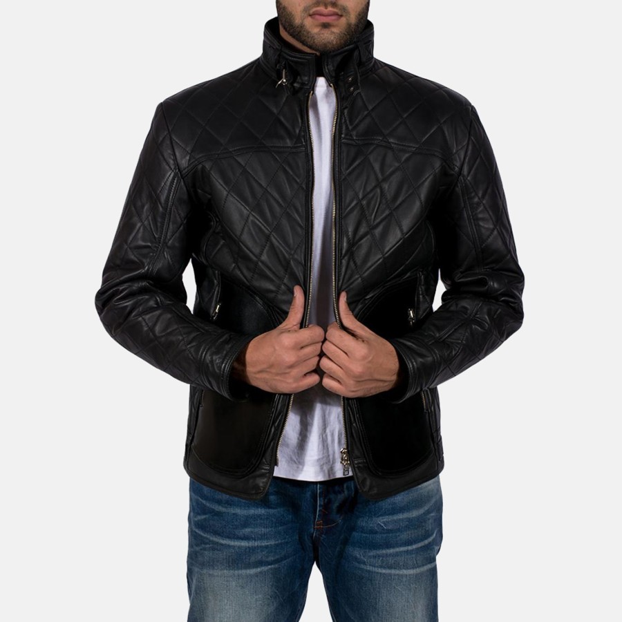 Men TheJacketMaker | Equilibrium Black Leather Jacket