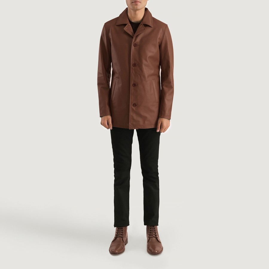 Men TheJacketMaker | Urban Slate Brown Leather Coat