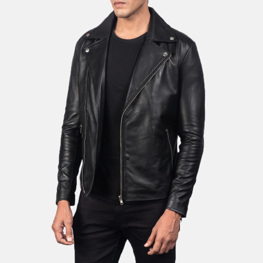 Men TheJacketMaker Gifts For Him | Noah Black Leather Biker Jacket