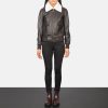 Women TheJacketMaker | Stella G-1 Brown Leather Bomber Jacket