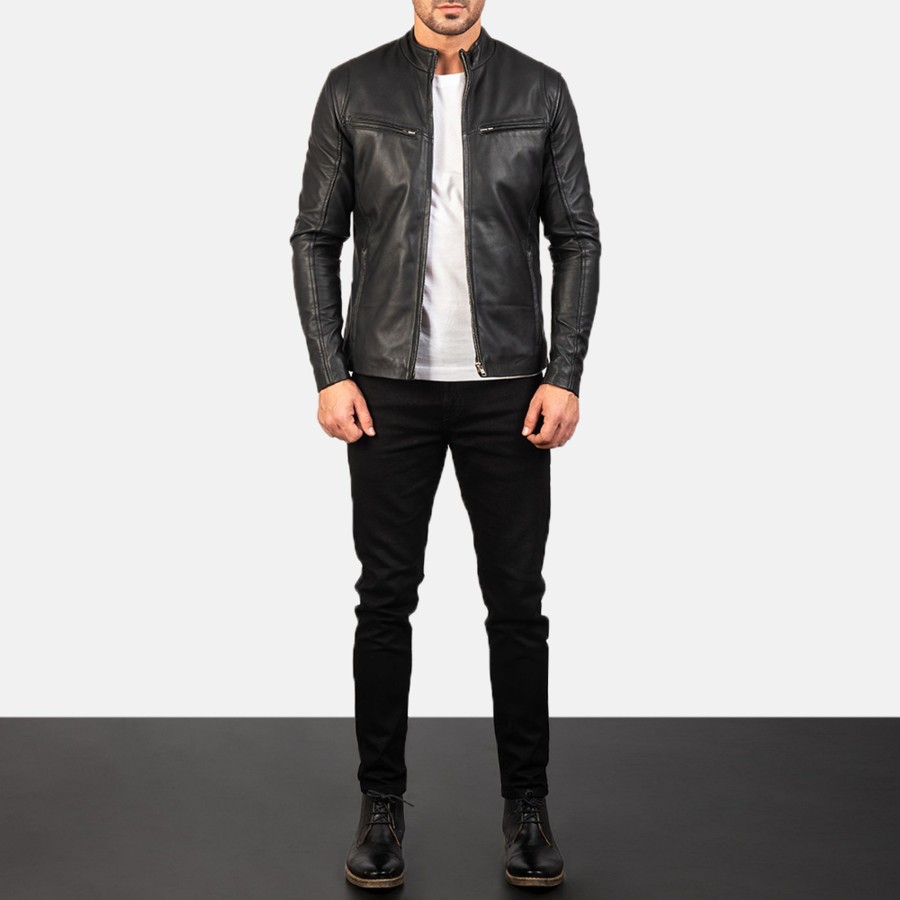 Men TheJacketMaker Gifts For Him | Ionic Black Leather Jacket