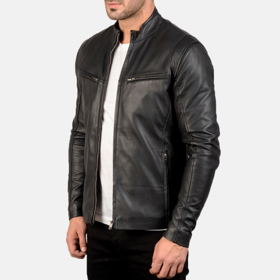 Men TheJacketMaker Gifts For Him | Ionic Black Leather Jacket