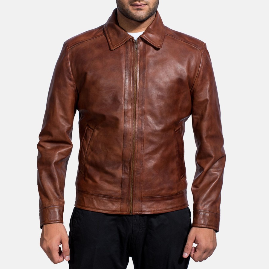 Men TheJacketMaker Gifts For Him | Inferno Brown Leather Jacket