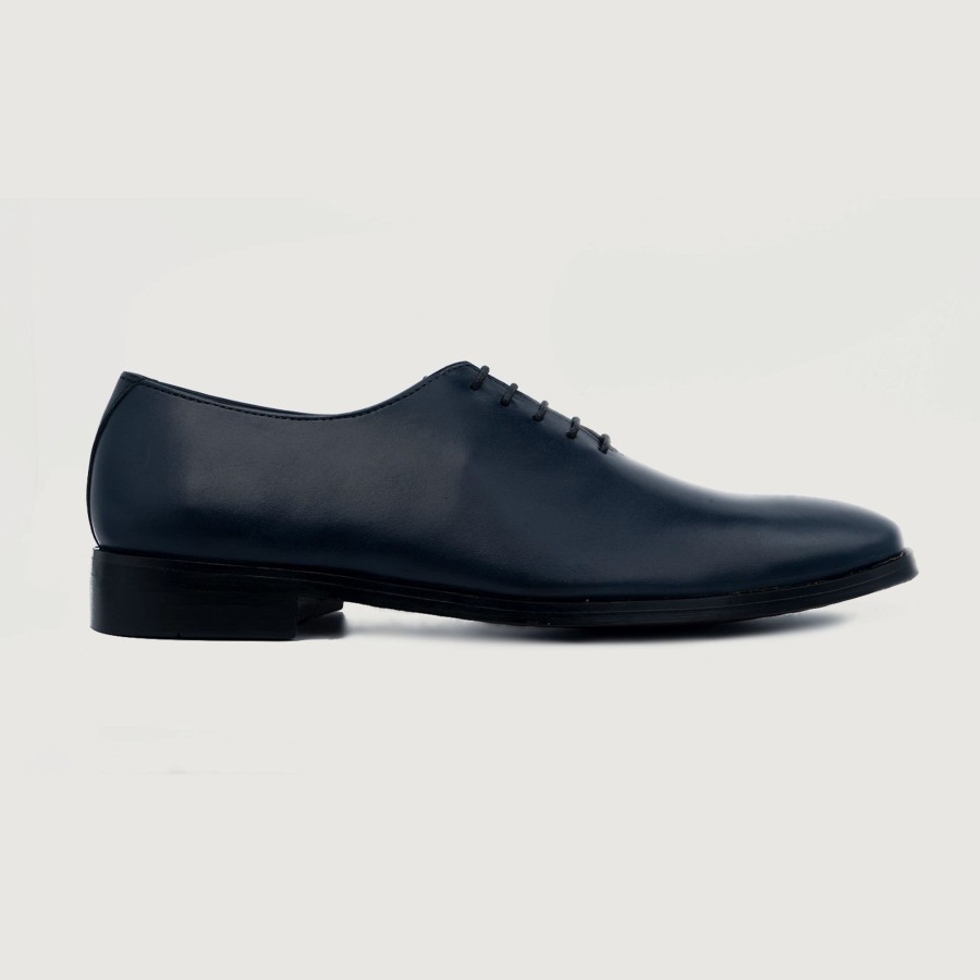 Men TheJacketMaker Dress Shoes | Director Wholecut Midnight Blue Leather Shoes