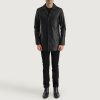 Men TheJacketMaker | Urban Slate Black Leather Coat