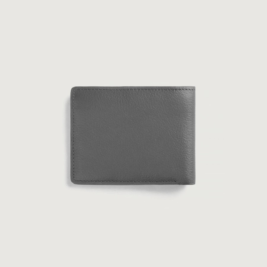 Men TheJacketMaker Gifts For Him | Voren Grey Leather Bi-Fold Wallet