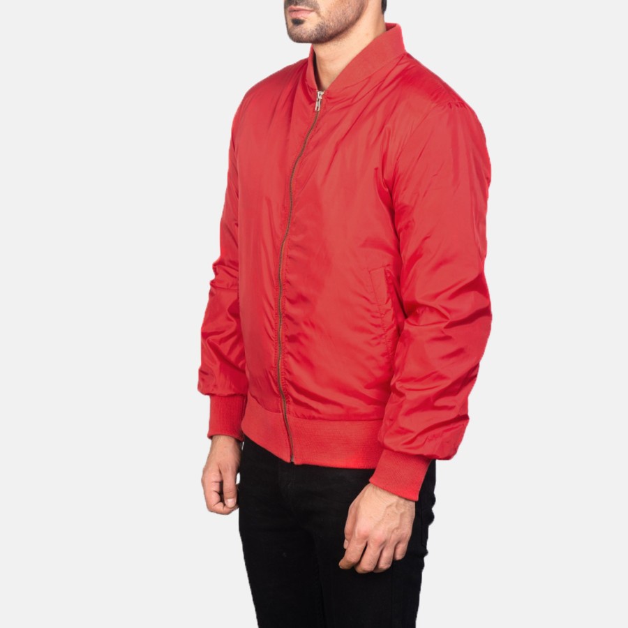 Men TheJacketMaker | Zack Red Bomber Jacket