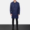 Men TheJacketMaker | Claud Blue Wool Double Breasted Coat