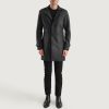 Men TheJacketMaker | Infinity Black Leather Coat