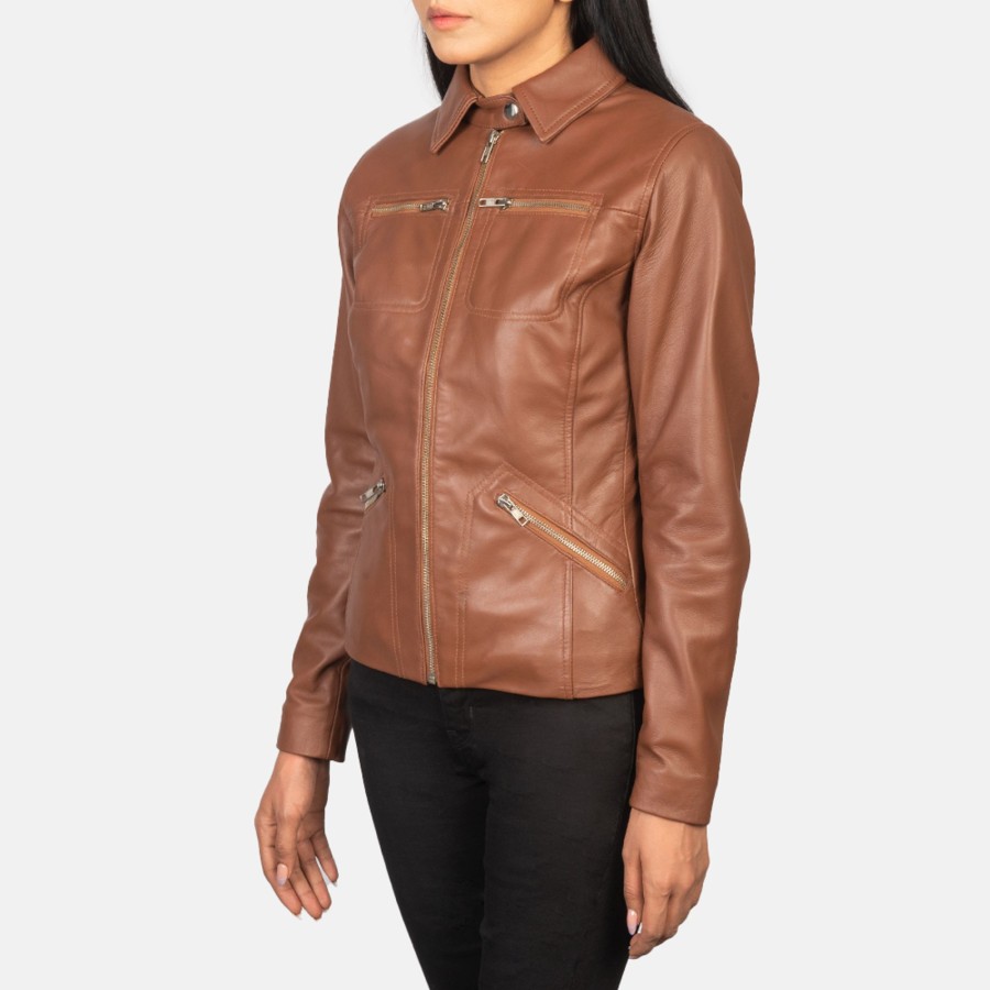 Women TheJacketMaker | Tomachi Brown Leather Jacket