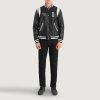 Men TheJacketMaker | Liberte Illinois Black Leather Varsity Jacket