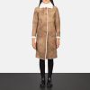 Women TheJacketMaker | Alina Shearling Brown Leather Coat