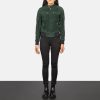 Women TheJacketMaker | Zenna Green Suede Bomber Jacket