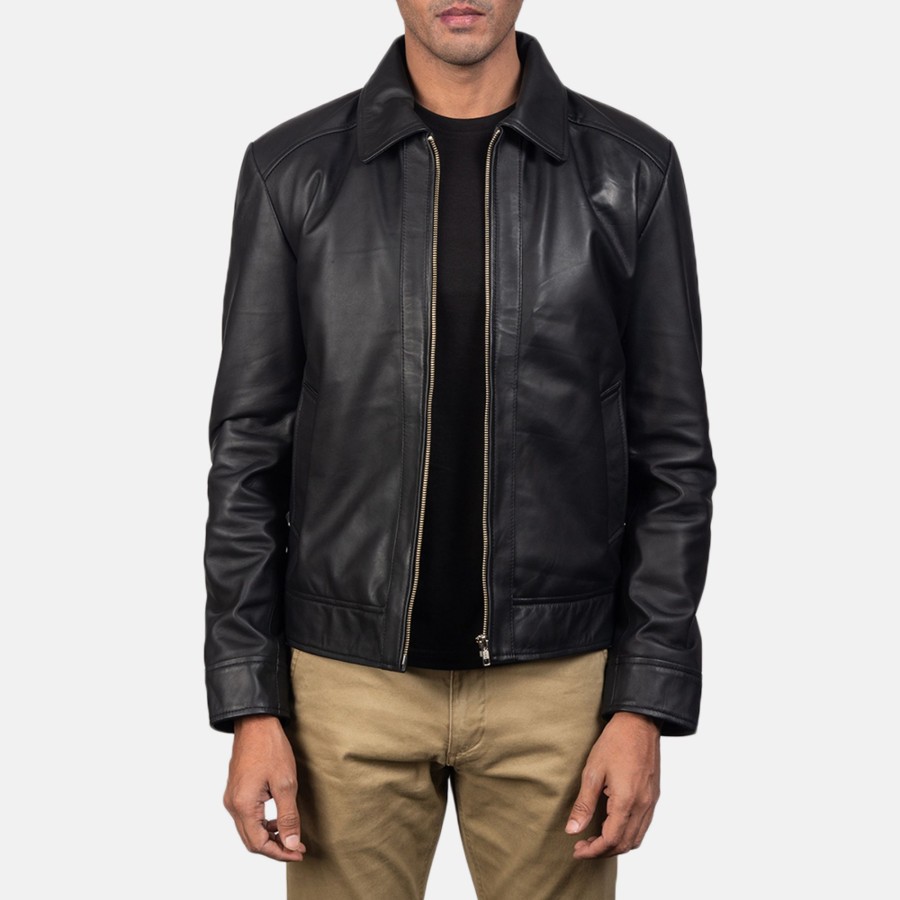 Men TheJacketMaker Gifts For Him | Inferno Black Leather Jacket