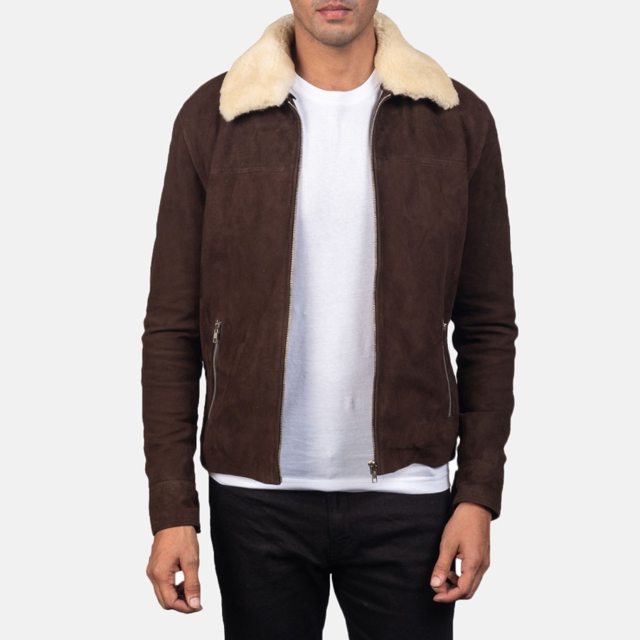 Men TheJacketMaker Gifts For Him | Coffner Brown Shearling Fur Jacket