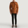 Men TheJacketMaker | Hunter Tan Brown Fur Leather Jacket