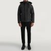 Men TheJacketMaker | Malcolm Black Hooded Puffer Jacket