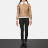 Women TheJacketMaker | Sherilyn B-3 Distressed Brown Leather Bomber Jacket