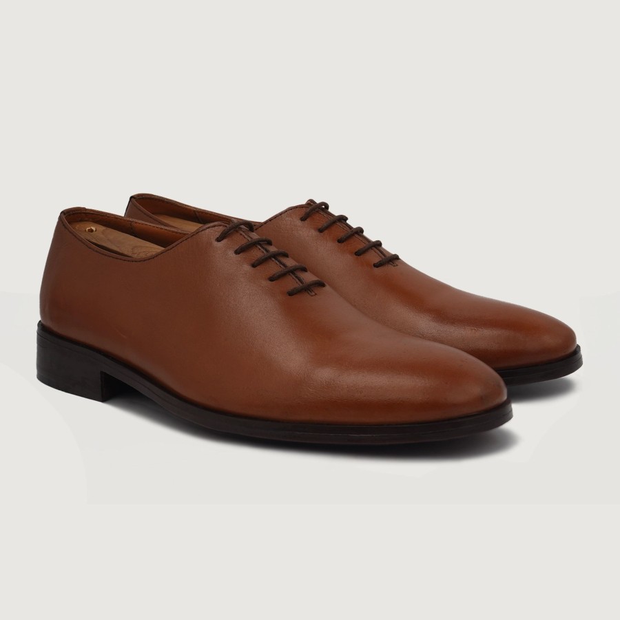 Men TheJacketMaker Dress Shoes | Director Wholecut Tan Leather Shoes