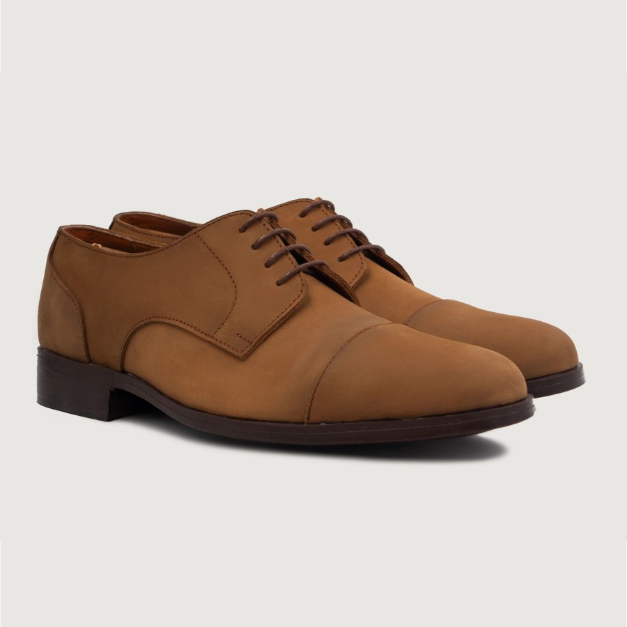 Men TheJacketMaker Dress Shoes | Attorney Derby Brown Nubuck Leather Shoes