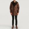 Men TheJacketMaker | Hunter Distressed Brown Fur Leather Coat