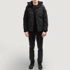 Men TheJacketMaker | Exton Black Hooded Down Puffer Jacket