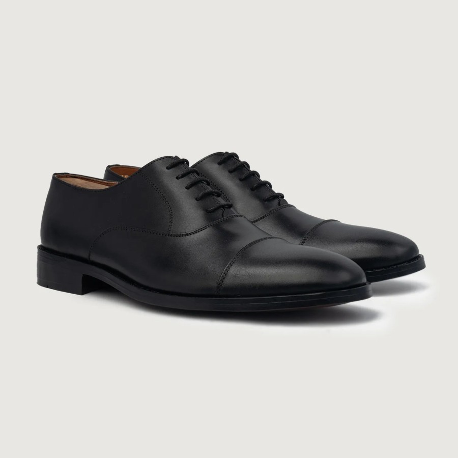 Men TheJacketMaker Dress Shoes | Professor Oxford Black Leather Shoes