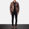 Men TheJacketMaker | Raiden Brown Leather Biker Jacket